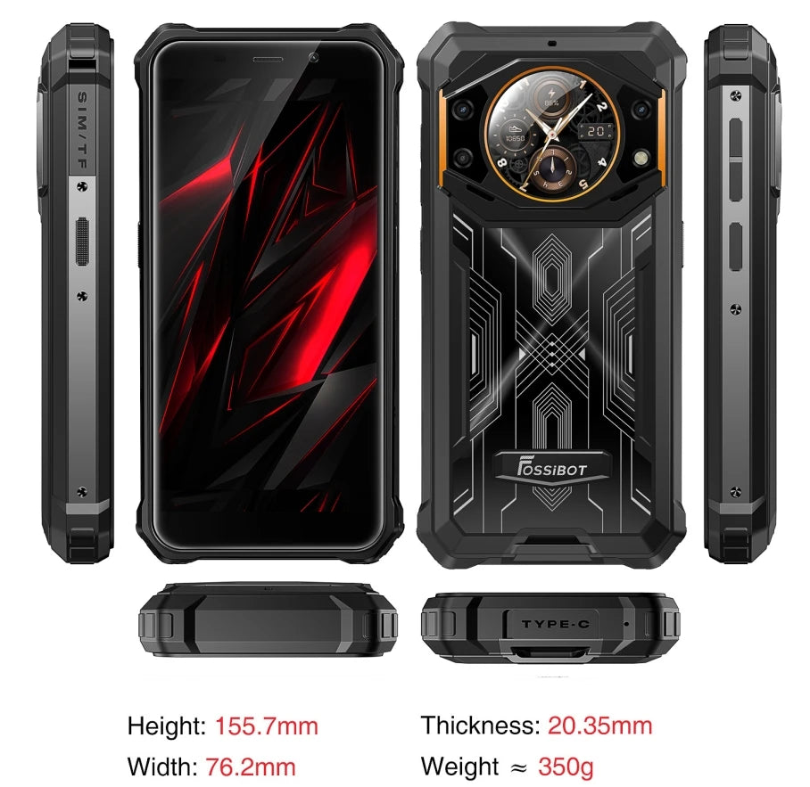 Fossibot F101 PRO Robust 120Hz 5,45 inch Screen 8GB + 128GB 10600mAh 18W Fast Charging Android13 Mobile Phone