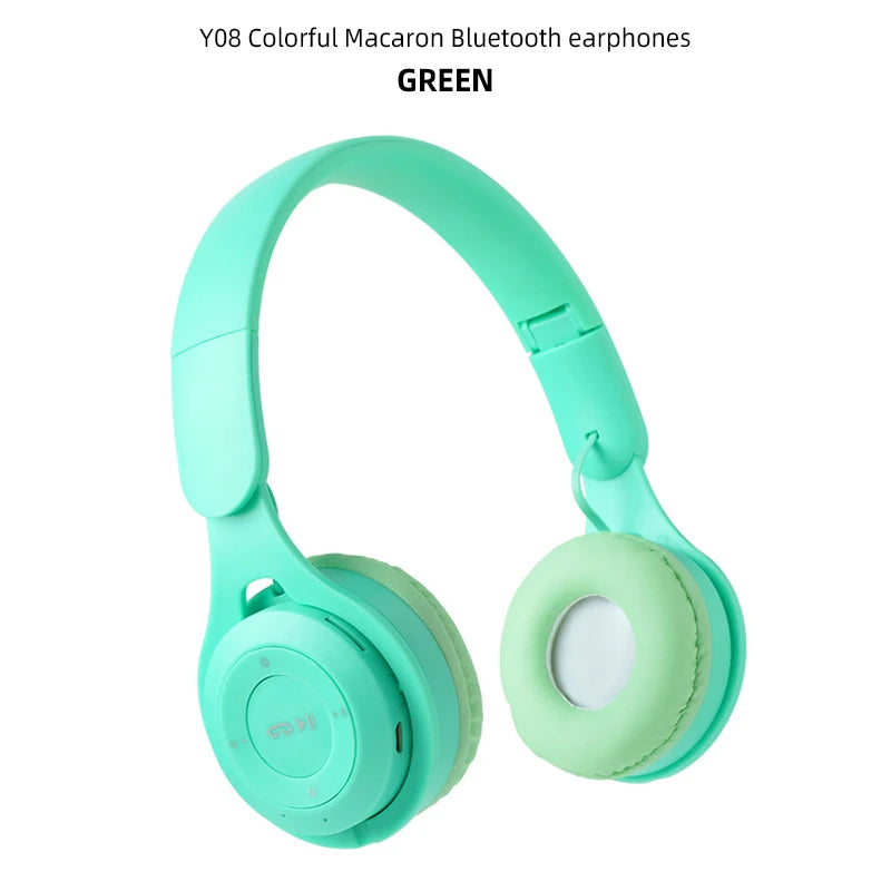 Kids Headphones Wireless Bluetooth Earphones Stereo Foldable Helmets Gaming Headsets Over-ear Headphones for Android ios Music