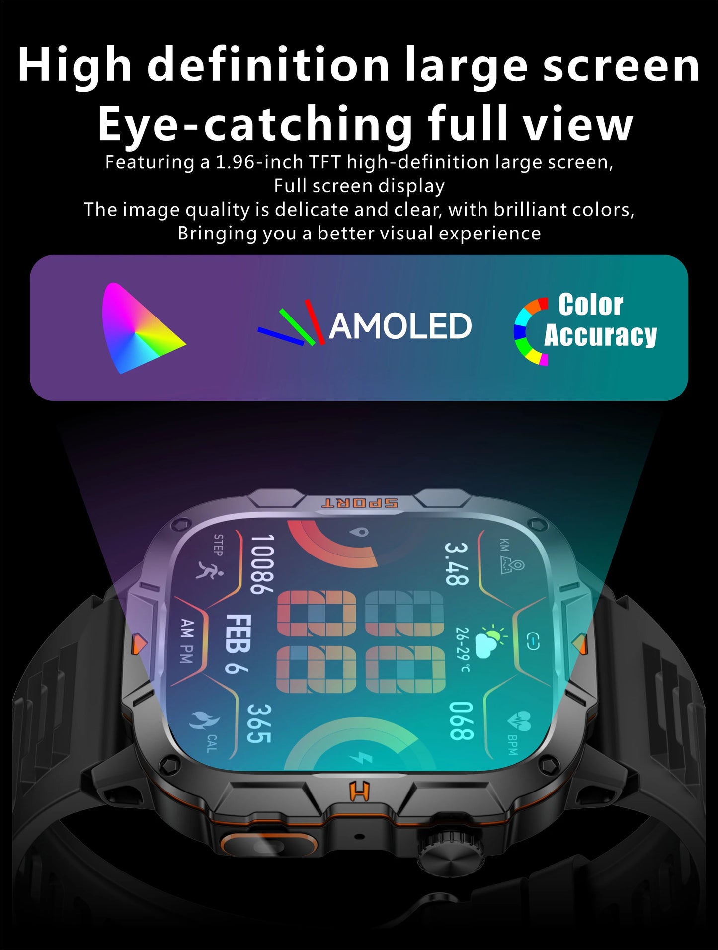 2025New Rugged Military GPS Track Smart Watch Men Bluetooth Call 5ATM Waterproof Flashlight Outdoor Sports SmartWatch For Xiaomi