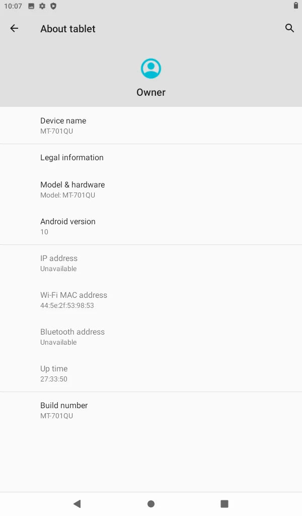 Tops Sales 7" Android 10 Tablet MT-701 1GB RAM 16GB ROM Sun8iw15 1024x600 Pixels Quad-Core Dual Camera WIFI Blue-tooth 4.0