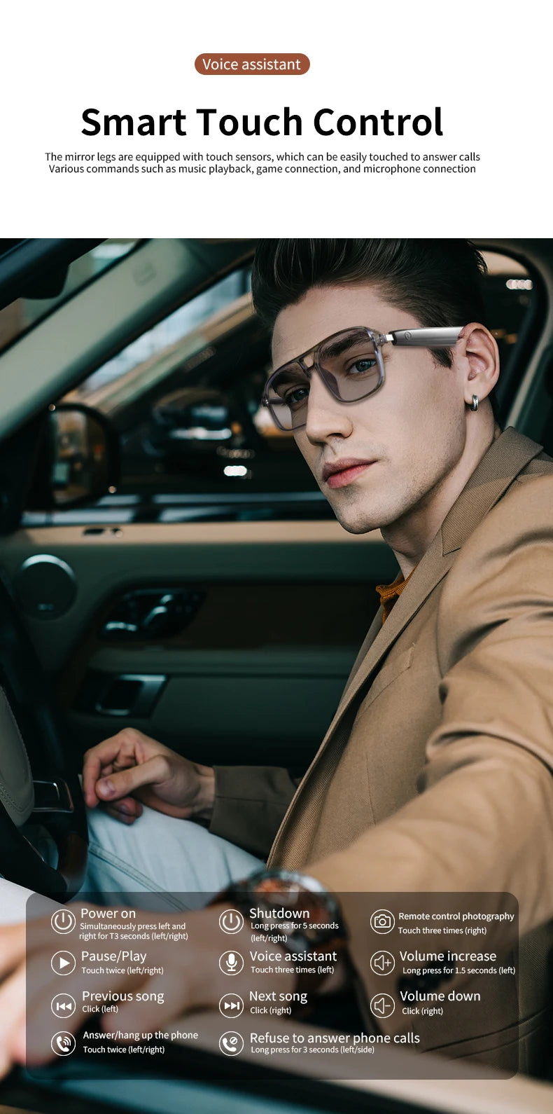 Koipsse Smart glasses double beam frame high value photochromic lens sunglasses suitable for men and women outdoor holiday gifts