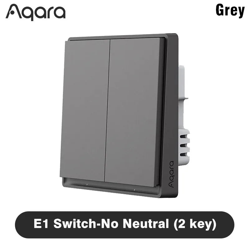 Original Aqara Smart E1 Wall Switch ZigBee 3.0 Wireless Light Button No With Neutral Fire Wire For Xiaomi Mi Home Homekit APP
