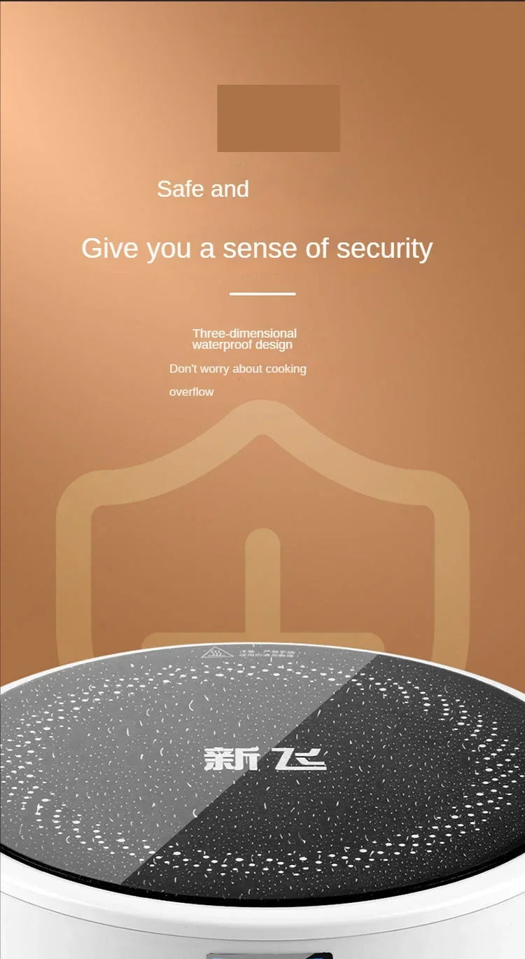 Electric Induction Cooker Boiler Waterproof Stir-Fry Cooking Plate Intelligent Hot Pot Stove Cooktop Burner Cooking Machine