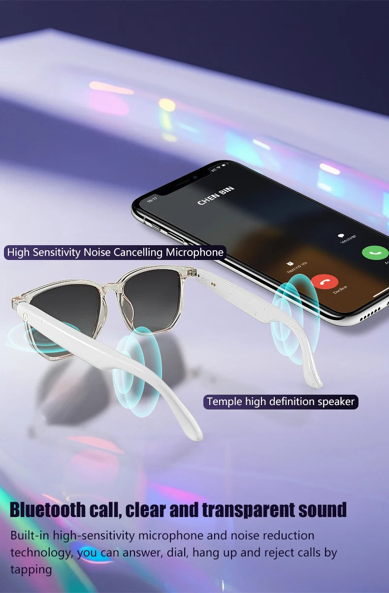 GS03 Smart Glasses for Men BT Sunglasses Earphone Outdoor Sports UV400 Polarized Anti Blue Light Lens IPX5 Intelligent Glass