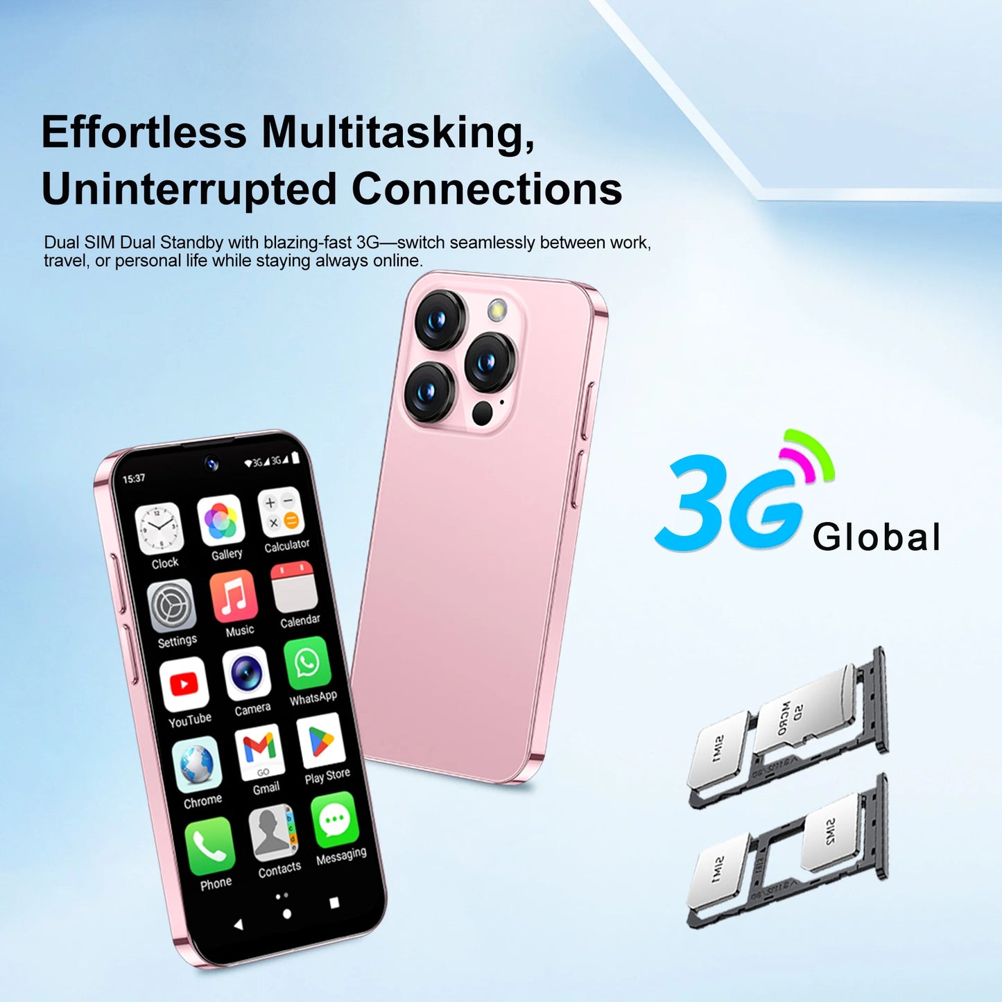 SERVO 19E 3G WCDMA Mini Smart Phone 3.88"Display 2 SIM Android 10.0 16GB ROM Face Recognition GPS Android Smart Cellphone TYPE-C