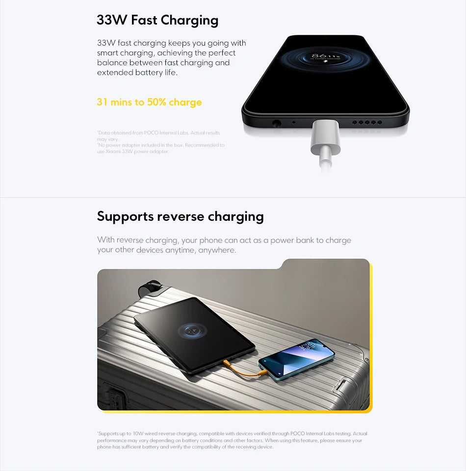 Global Version POCO C85 Smartphone 50MP Camera 6.9" Dot Drop display 6000mAh battery 33W Helio G81-Ultra NFC