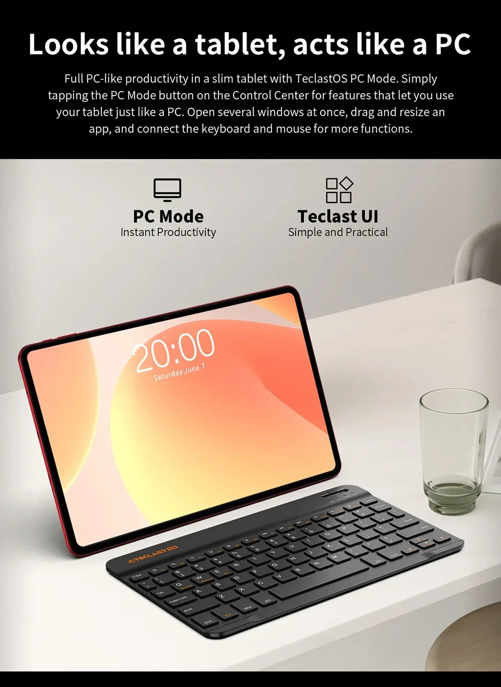 Teclast T60 AI Tablet Allwinner A733 Octa-Core 12inch 2K HD TDDI Screen 6GB RAM 128GB ROM Android 15 WiFi6 8000mAh 13MP+5MP