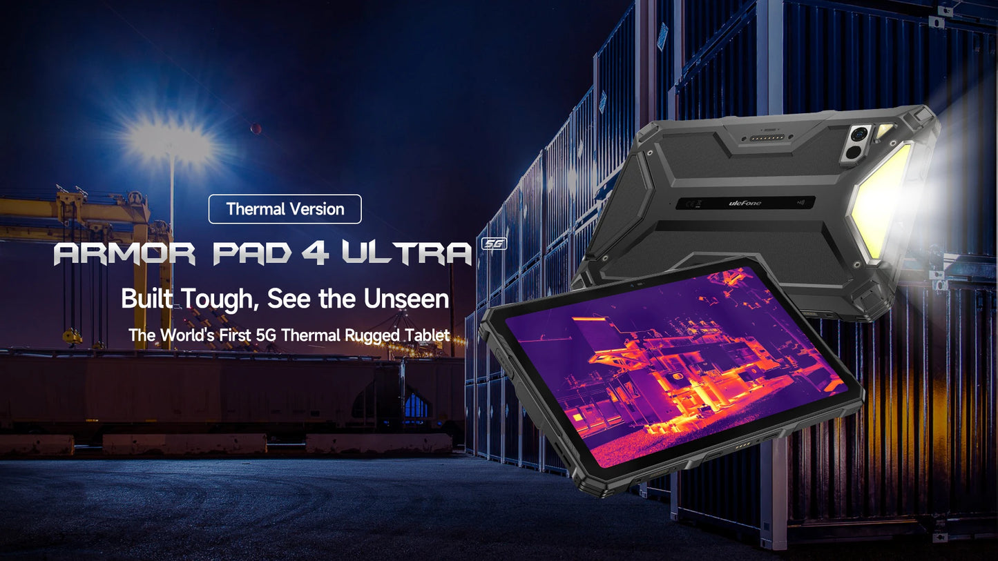 Ulefone Armor Pad 4 Ultra 5G Rugged Tablet Thermal lmaging 10.36"2K Up to 16GB RAM 256GB ROM Android 14 11800mAh