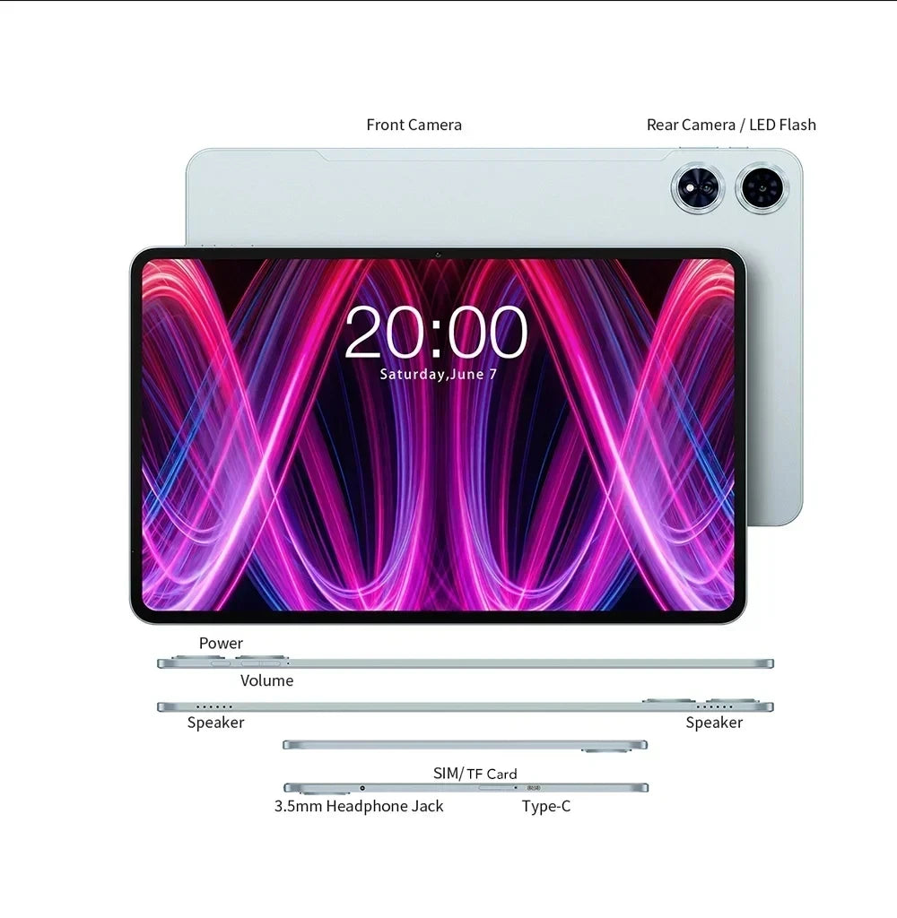 NEW Tablet Teclast T60 Plus 12 inch MTK Helio G88 8-core CPU 6GB RAM 16GB ROM Android 14 Dual-band WiFi BT5.0 8000mAh 13MP+8MP