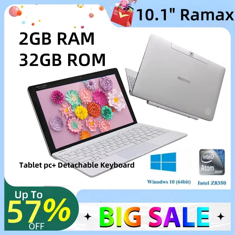 Hot Selling 10.1’’ 2GB DDR 32GB ROM Windows 10 64bit Z8350 4-cores Tablet USB 3.0 Dual Camera With Detachable Keyboard