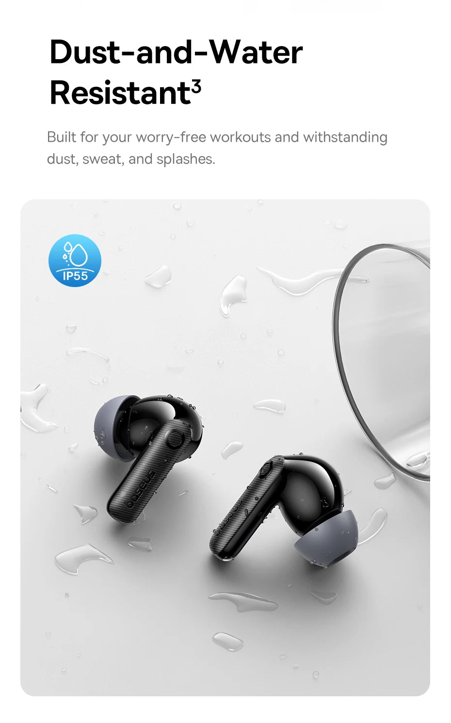 Baseus EP10 Pro ANC Earbuds Wireless Bluetooth 6.0 Earphones 50dB Realtime Adaptive Headphones 6 Mic Hi-Res LDAC IP55 Ear buds