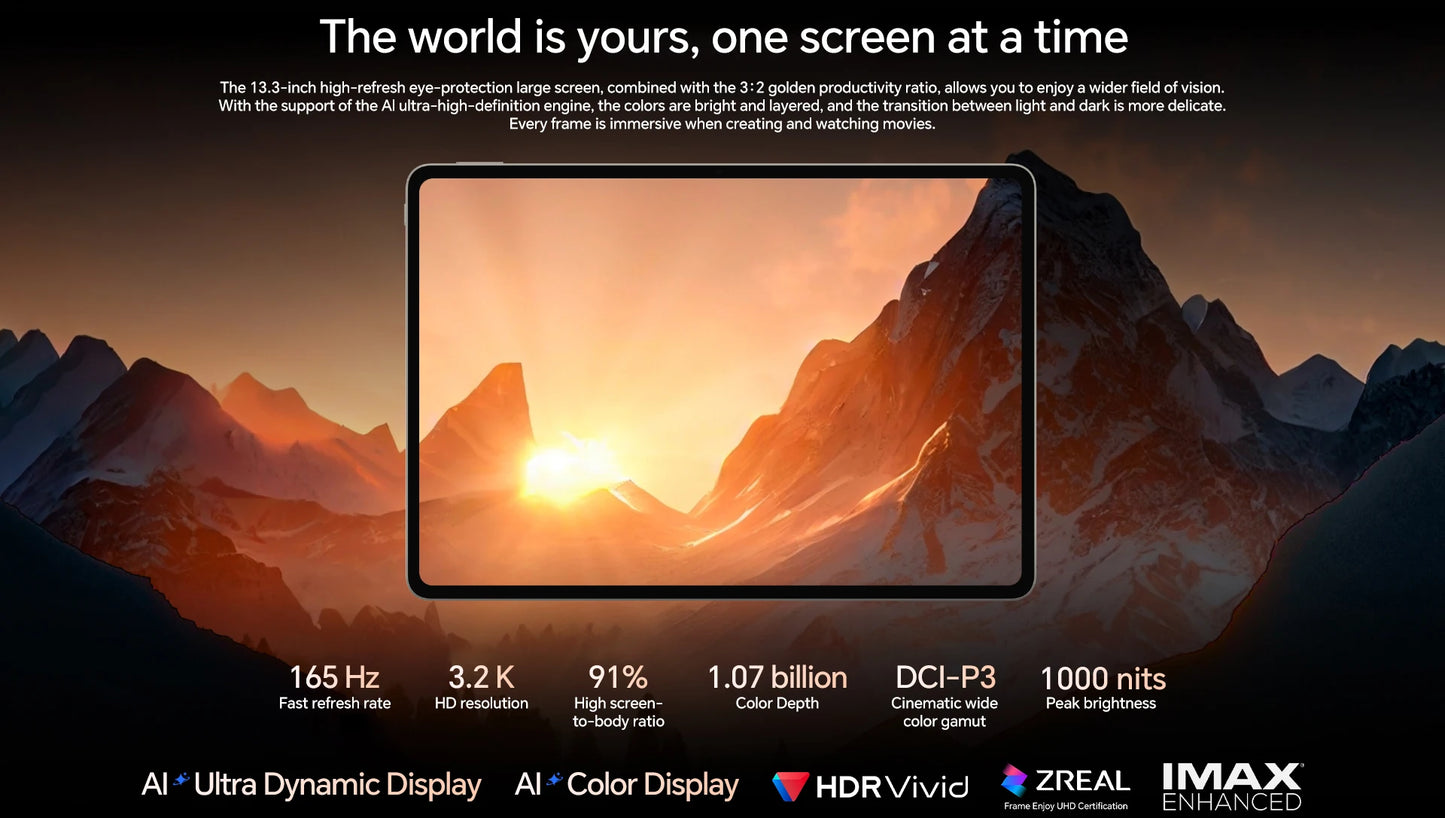 Global Version Original HONOR MagicPad 3 Tablet Snapdragon 8 Gen 3 13.3'' LCD 165Hz HONOR Eye Comfort Display 12450mAh Battery