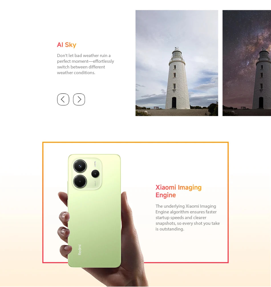 【Brand+】Global Version Xiaomi Redmi Note 14 MediaTek Helio G99-Ultra 108MP AI 5500mAh 6.67" AMOLED 120Hz Display