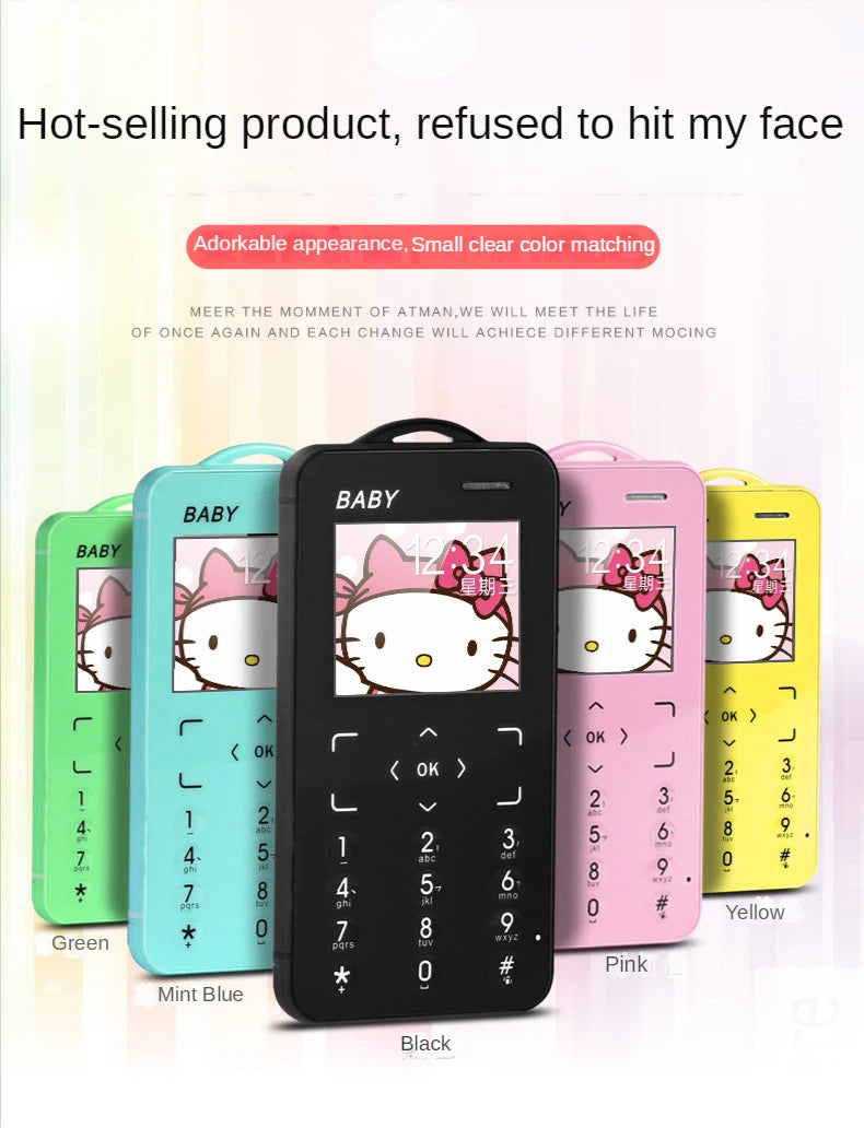 Unlocked Super Mini Card Mobile Phone 1.77 Inch 2G GSM Single SIM MP3 Telephone Bluetooth Dialer FM Blacklist Student CellPhones