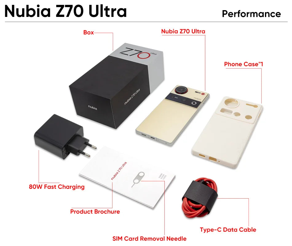 New Nubia Z70 Ultra Global Version 6.85"AMOLED 144Hz Screen Snapdragon 8 Elite Android 15 6150mAh Battery 80W Charging NFC IP69