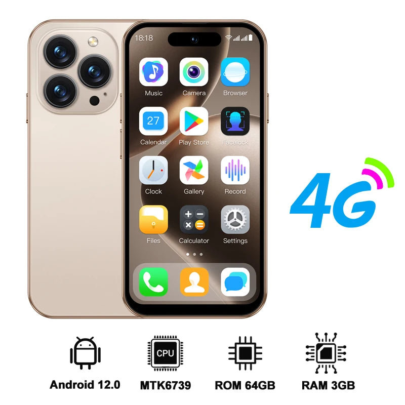 SERVO S16 Mini 4G Network Small Smartphone 2 SIM Standby Android 12.0 System Play Store WiFi GPS 4.0" Screen Palm Cellular Phone