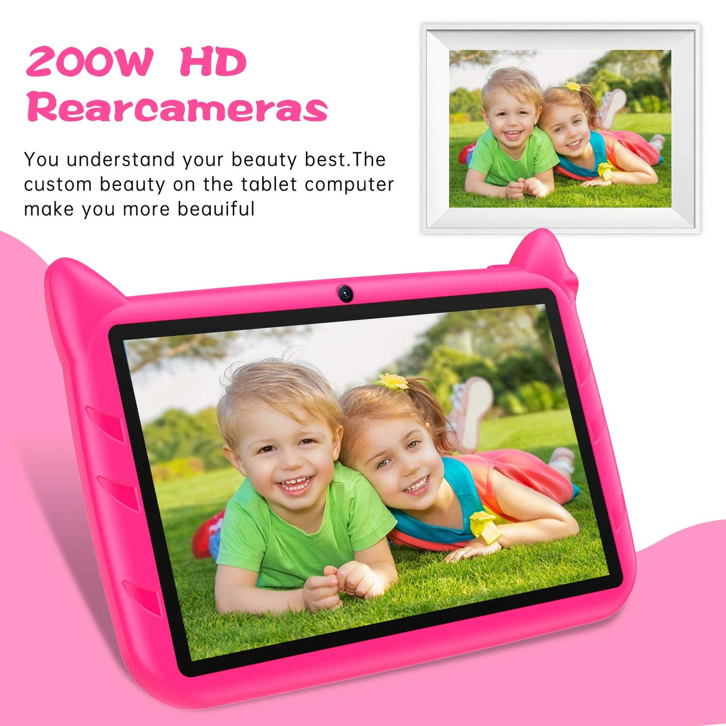 Kids Tablet 7inch Android 12 Best Christmas Gift Cute Touch Gaming Children 4GB+64GB WiFi Child Tablets PC