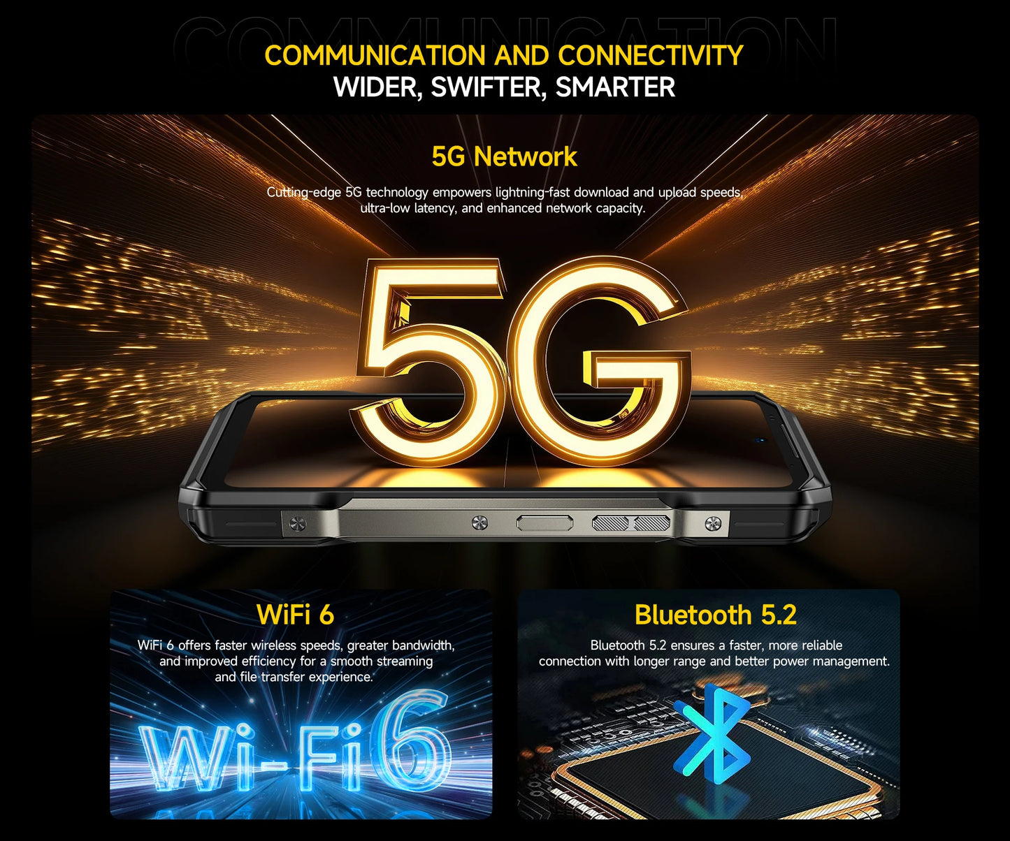 Ulefone Armor 27 Pro 5G Rugged Phone 10600mAh Smartphone 50MP Camera 64MP Night Android 14 Up to 24GB+256GB NFC Waterproof Phone