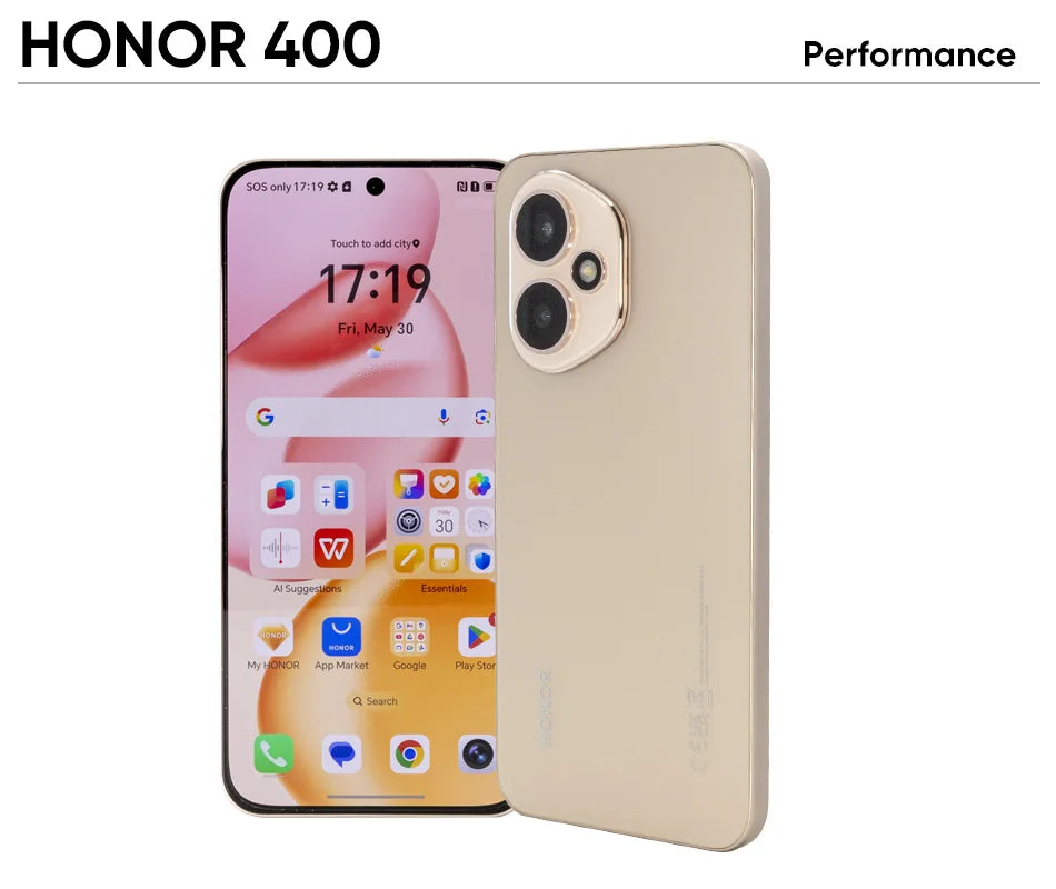 Honor 400 Smartphone 5g Snapdragon 7 Gen 3 Magicos9.0 200Mp Ultra-Clear Ai Camera 6.55'' Amoled Display 6000Mah 80W Supercharge