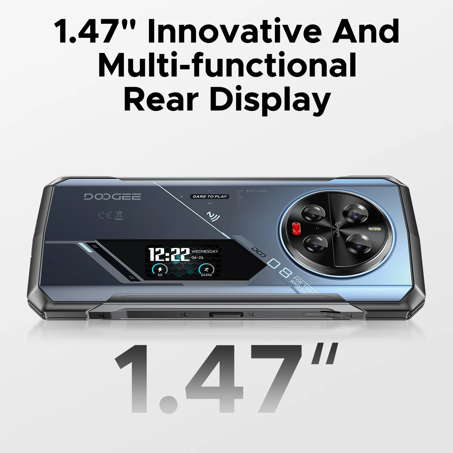 DOOGEE V40 Pro 5G Rugged Phone 1.47" Rear Display 16GB+512GB Dimensity 7300 200MP AI Camera 8680mAh Battery 5g Gaming Phone