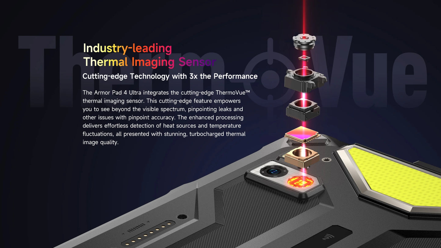 Ulefone Armor Pad 4 Ultra 5G Rugged Tablet Thermal lmaging 10.36"2K Up to 16GB RAM 256GB ROM Android 14 11800mAh