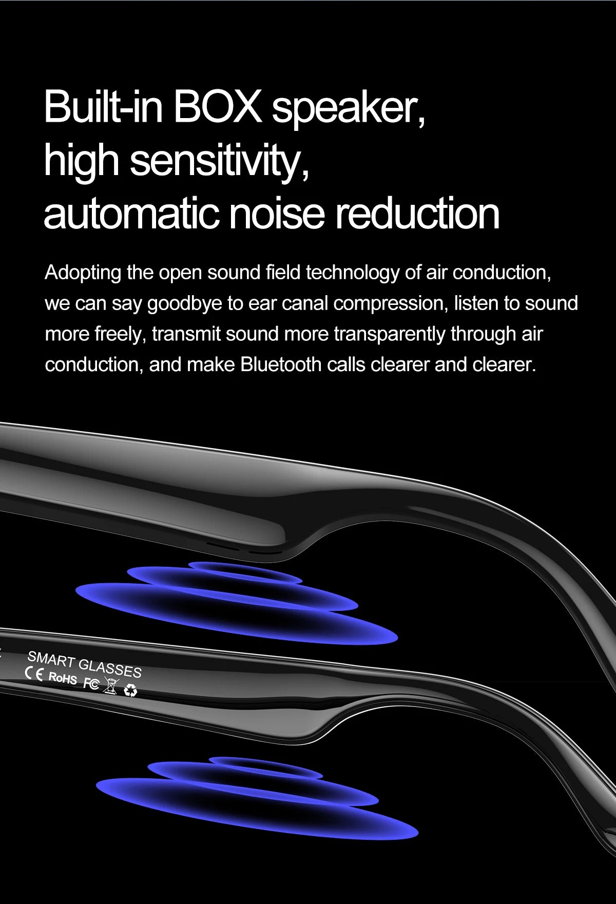 W100 Smart Glasses 163 Online Language AI Automatic Dialogue Translation Bluetooth Glasses with Speaker Sports UV Protection New