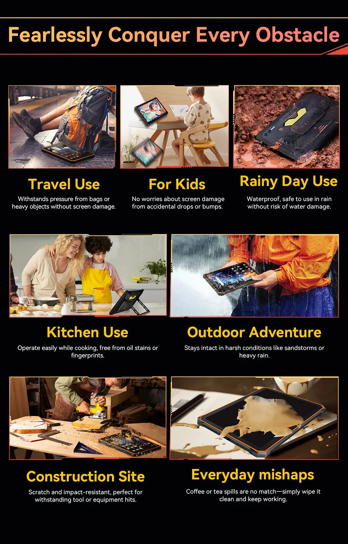 Blackview Active 10 Pro 5G Rugged Tablets 11" FHD+ Display 12GB 256G/512GB Android 14 30000mAh Battery 108MP Camera MTK 7300