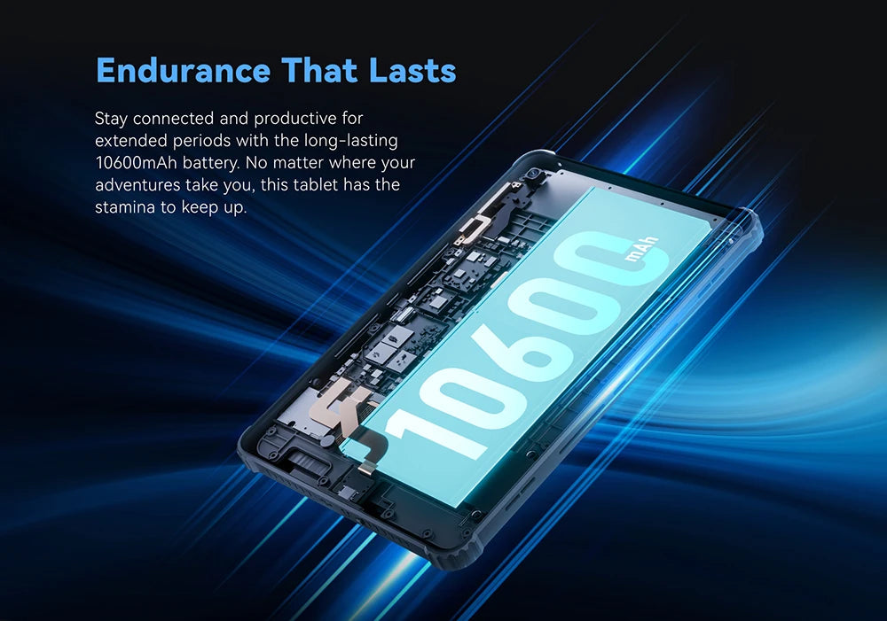 Cubot TAB KINGKONG, Rugged Tablet Android 13, IP68 Waterproof, 16GB RAM(8GB+8GB Extended), 256GB ROM, 10600mAh,10.1" FHD+ Screen