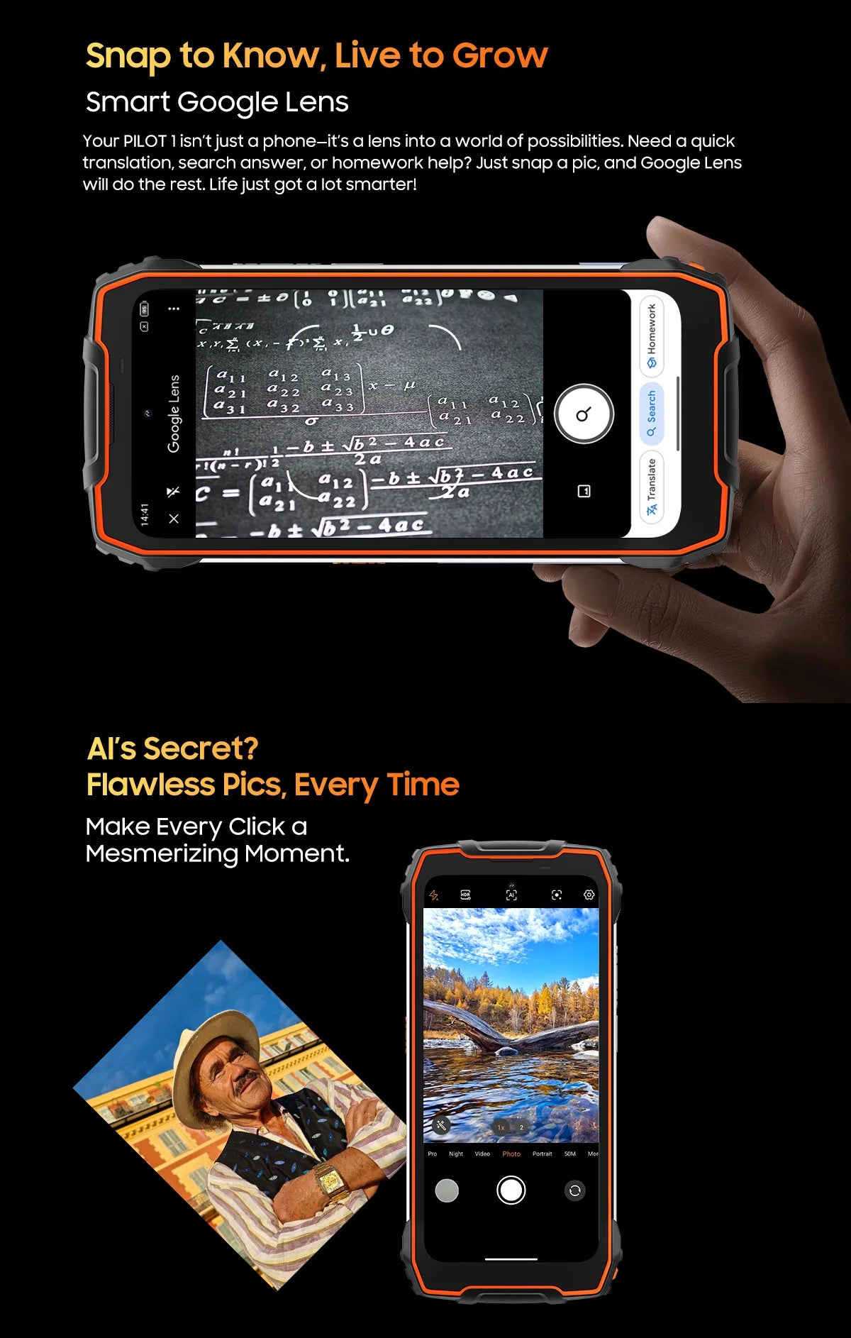 Blackview OSCAL PILOT 1 Rugged Phone, 6GB+ 256GB ,Helio G81 Smartphone Android14, 6.67'' Display Mobile Phone, 15000mAh, NFC