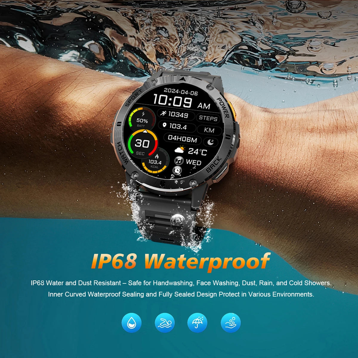 LIGE Outdoor Military Smart Watch Men 1.53" AMOLED Screen GPS trackr Waterproof Bluetooth Call Sports Braceletes For Android IOS