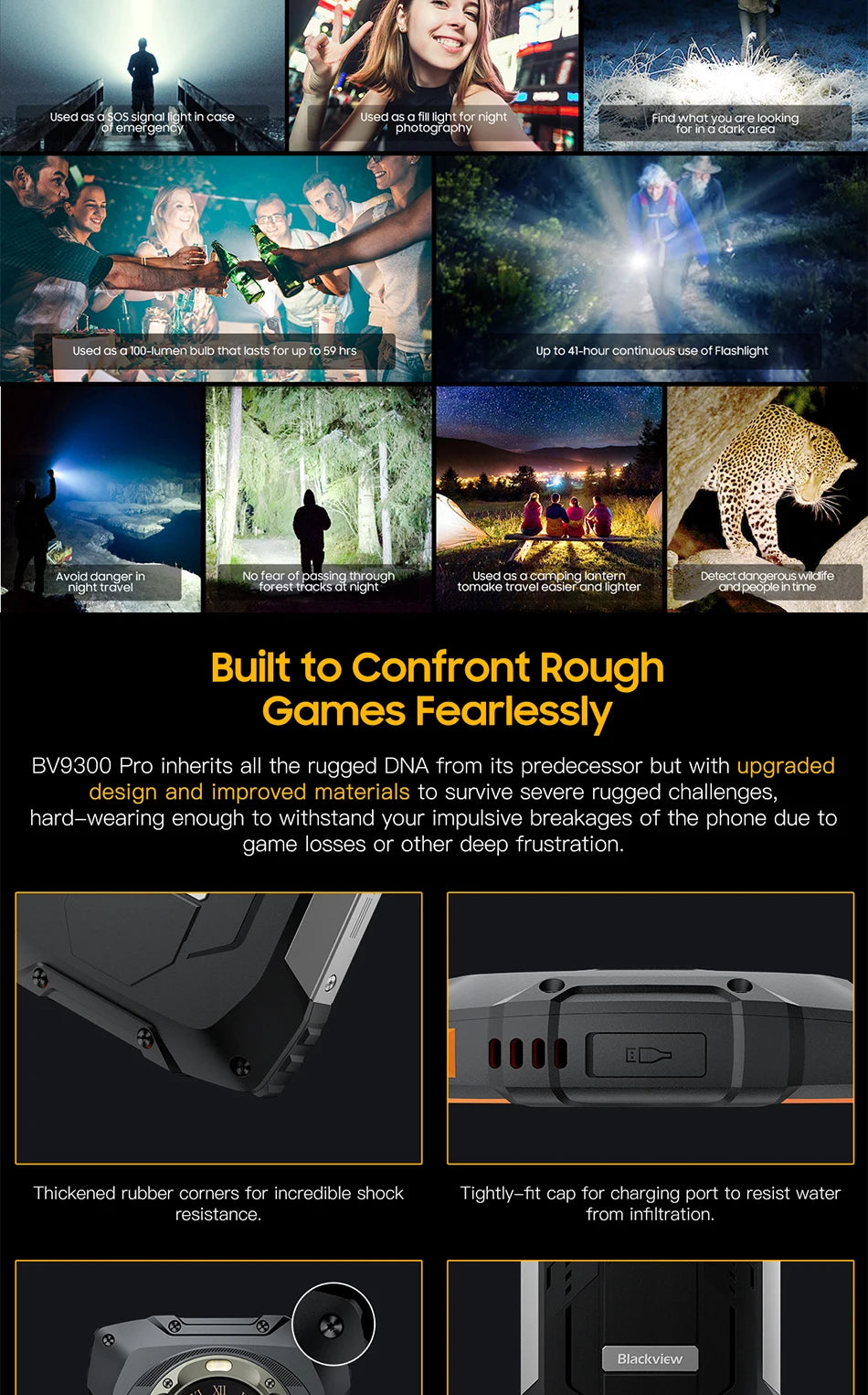 Blackview BV9300 Pro Rugged Phone 6.7'' 120Hz Display 8/12GB 256GB Smartphone With Dual Screen 15080mAh Battery 64MP Cellphone