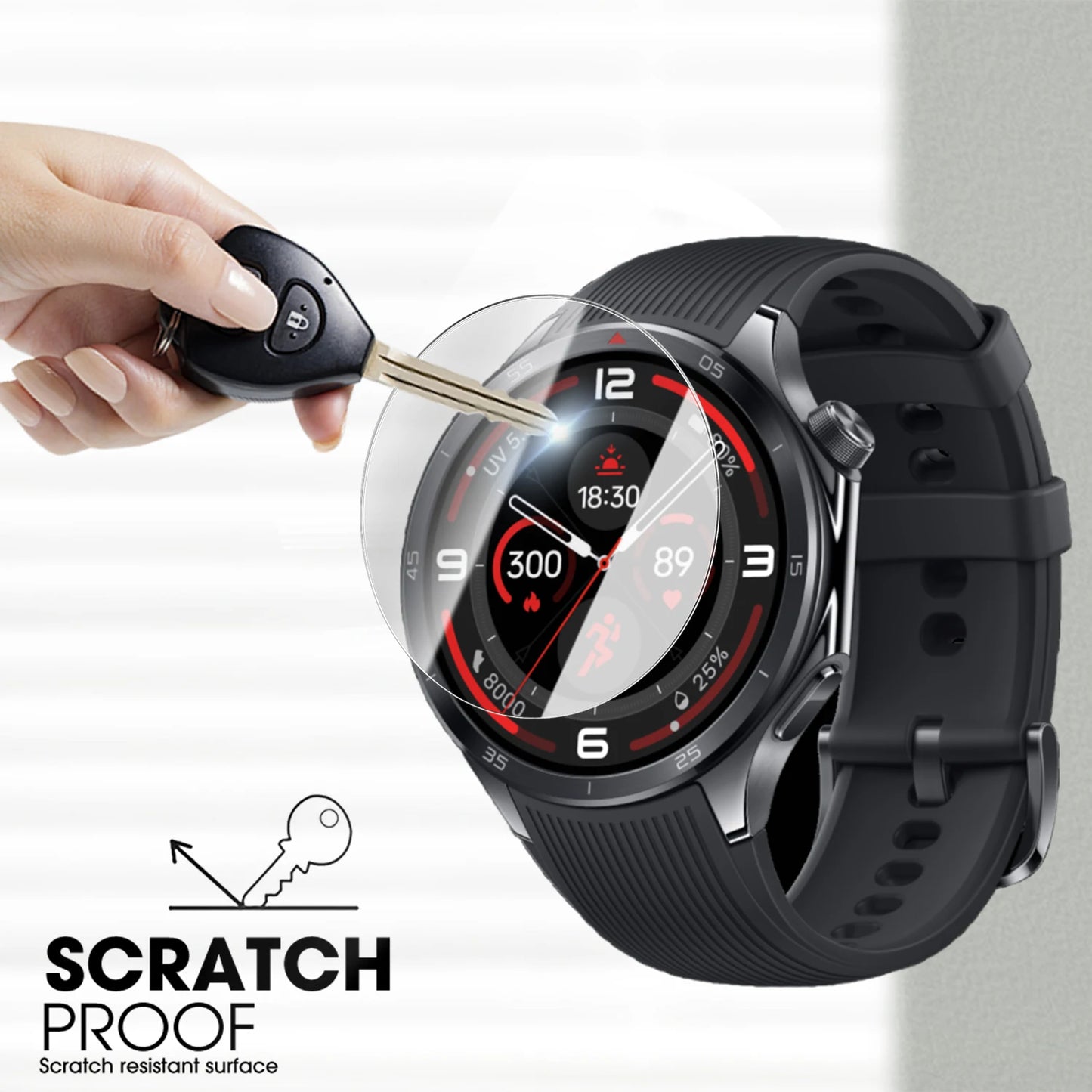 Tempered Glass Watch Screen Protector for OnePlus Watch 3 Hardness Protective Cover with Auto Alignment Tool Anti-Scratch Film