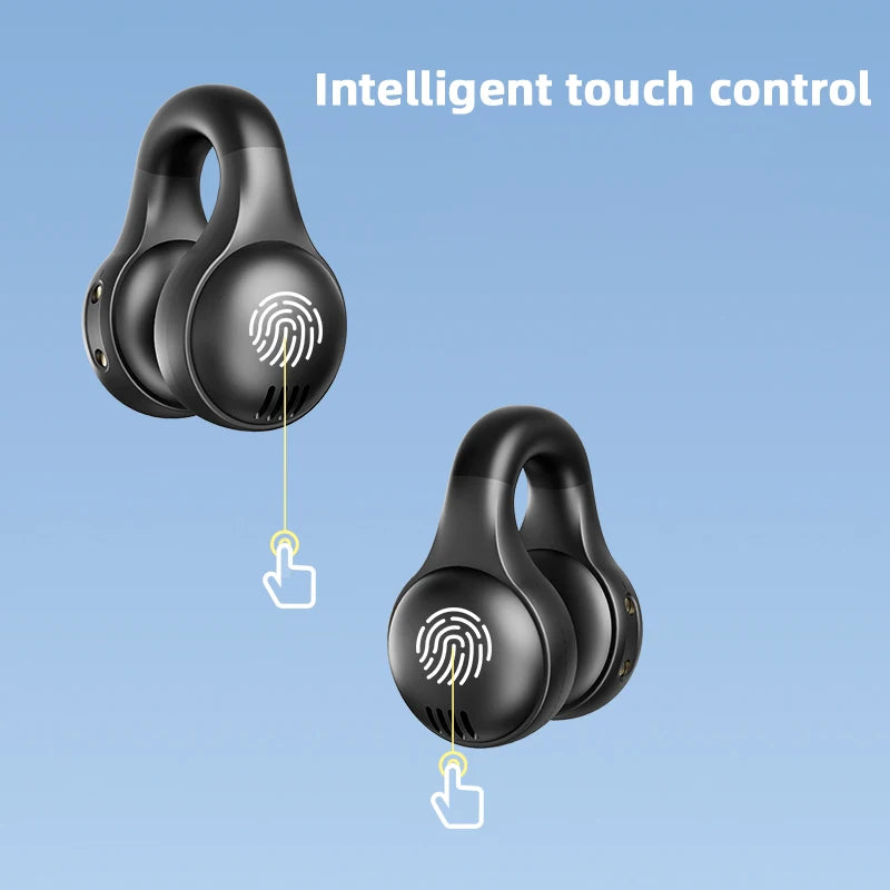 Wireless Headphones Bluetooth Headset With Mic Handsfree Noise Canceling Earphones Clip Ear Music Sports Gaming Earplug