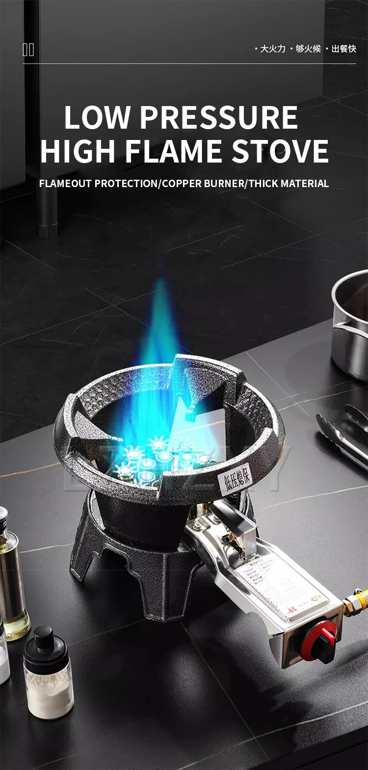 Low-pressure Fierce Fire Gas Stove Commercial Single-hole Liquefied Gas Burner for Hotel Restaurant Energy-saving Gas Cooktop