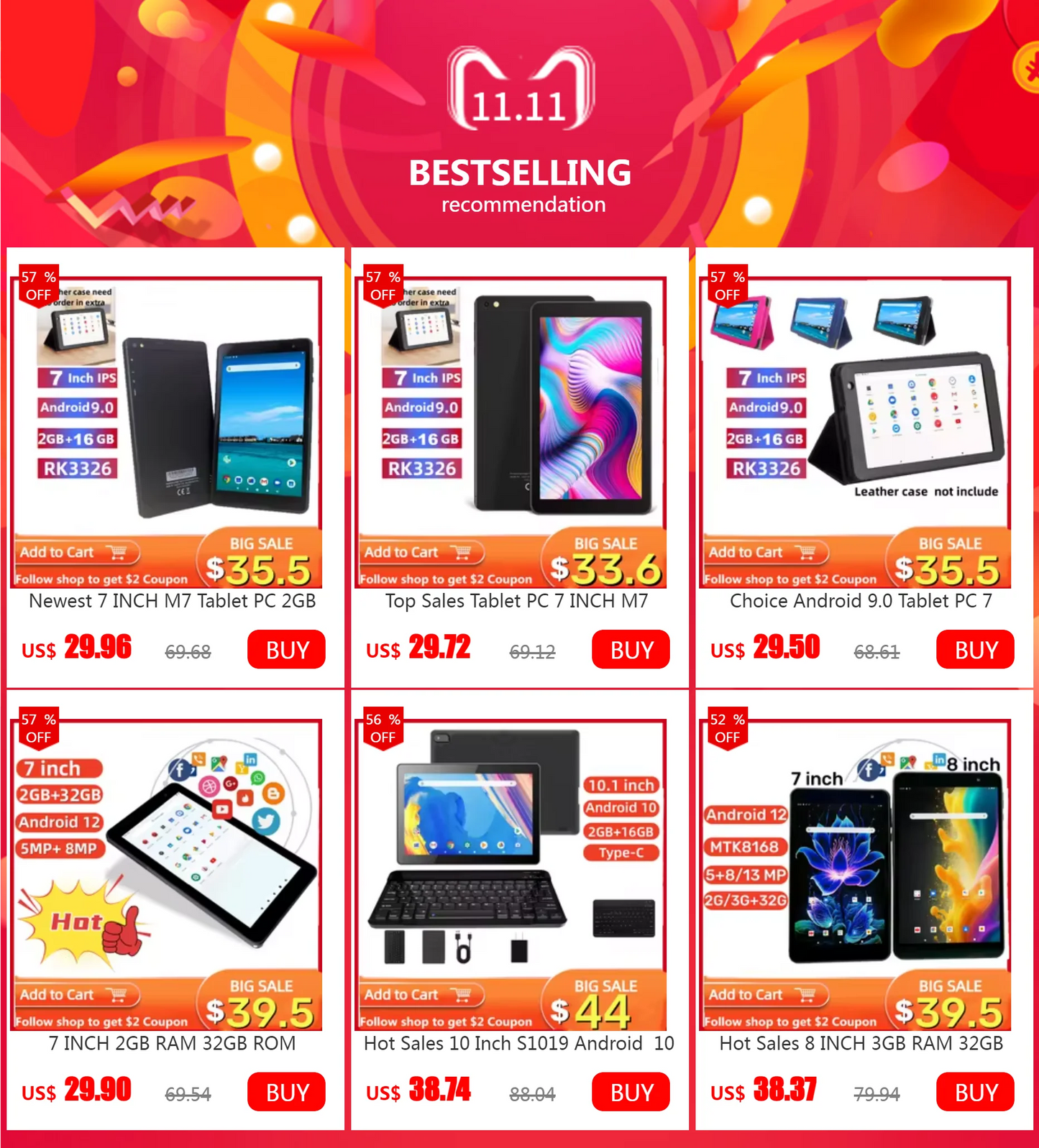 New Arrival 7 INCH 1GB RAM 16GB ROM Tablet PC Quad Core Android 10 Tablet PC MT-701 Sun8iw15 Quad-Core