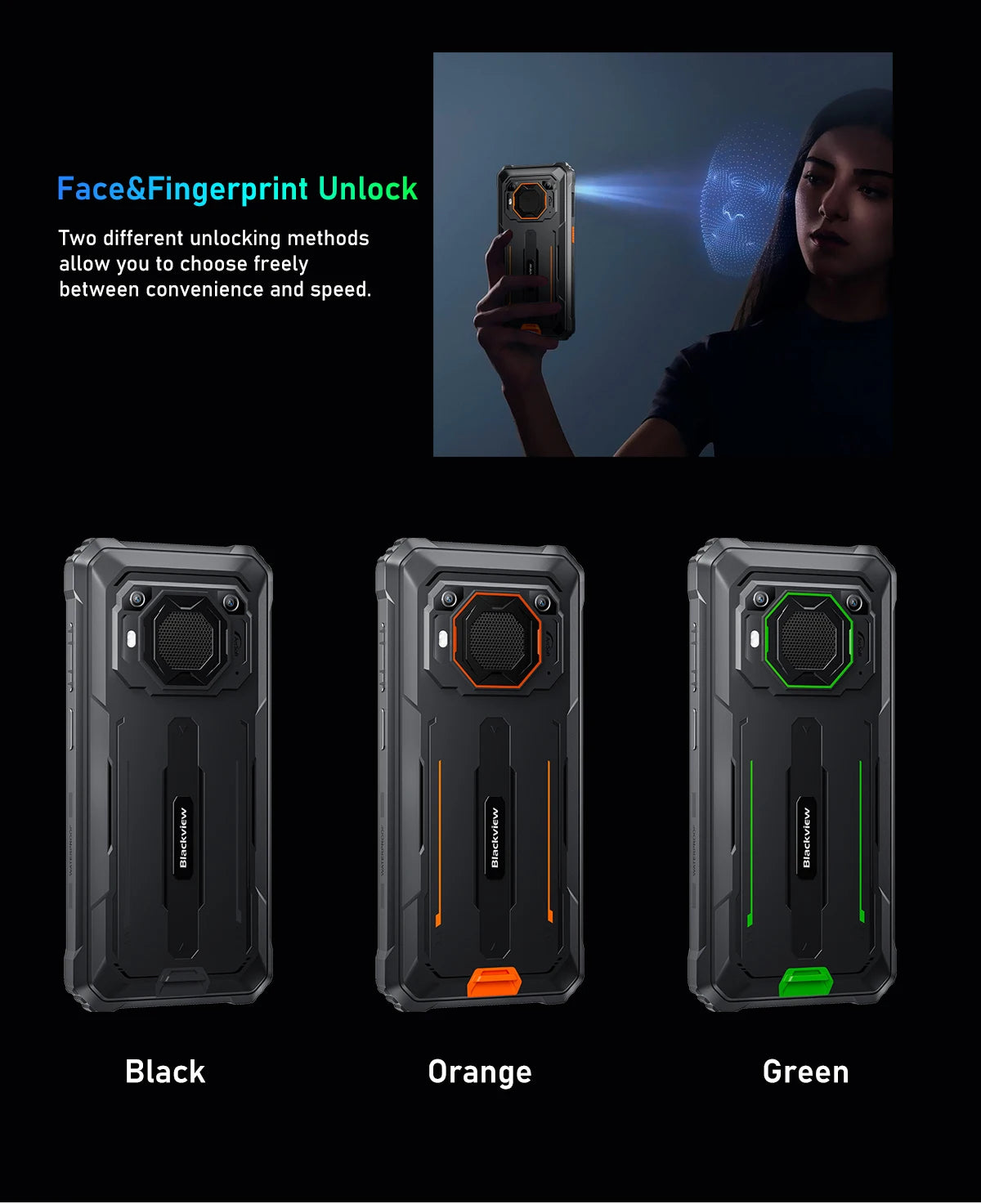 Blackview BV6200 Pro Rugged Phone Android 13 6.56'' Helio P35, 6GB+128GB Smartphone 13000mAh With 18W Fast Charge NFC Cell Phone