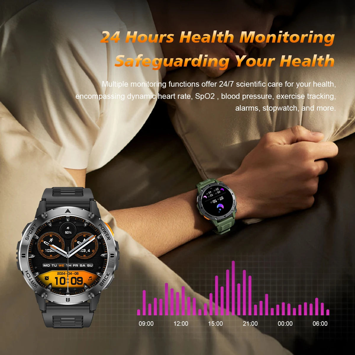 LIGE Outdoor Military Smart Watch Men 1.53" AMOLED Screen GPS trackr Waterproof Bluetooth Call Sports Braceletes For Android IOS