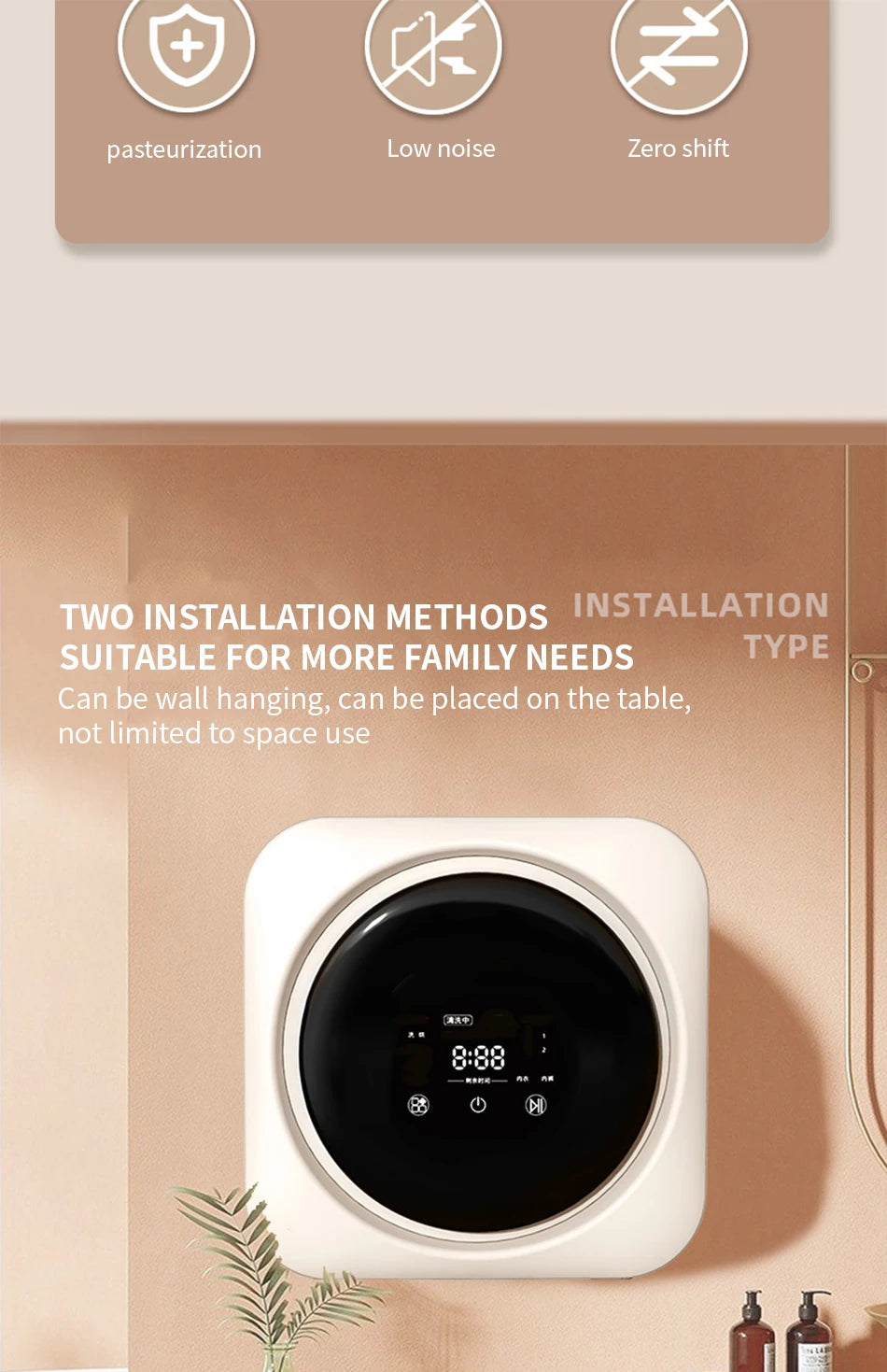 Fully automatic drum type underwear washing machine mini washing and drying integrated small underwear and sock washing machine