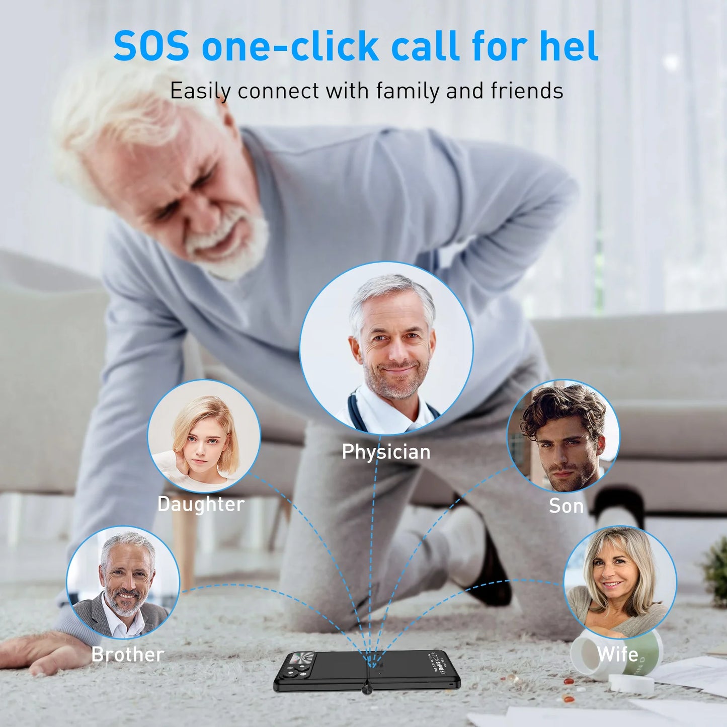 XGODY S200 Mini Smartphones Pocket 2G Dual SIM 2.4 inch Bluetooth Small Mobile Phone 1300mAh Battery Large Button Flip Foldable