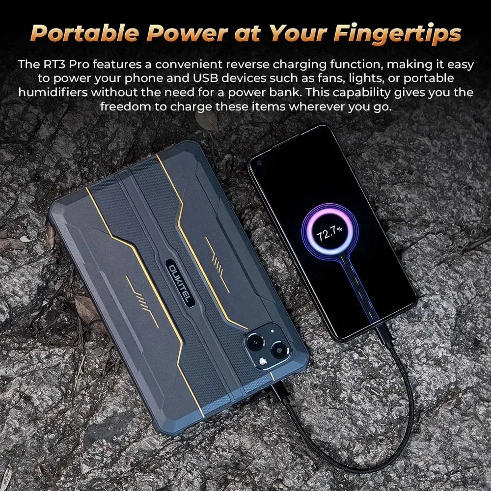 OUKITEL RT3 Pro Rugged Tablet PC 4GB+128GB 8.0'' Android 14 MediaTek G81 Octa Core 48MP Camera 5150mAh 33W Tablet PC