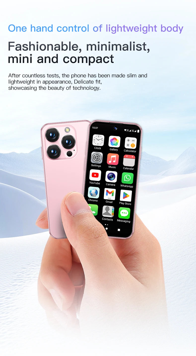 SERVO 19E 3G WCDMA Mini Smart Phone 3.88"Display 2 SIM Android 10.0 16GB ROM Face Recognition GPS Android Smart Cellphone TYPE-C