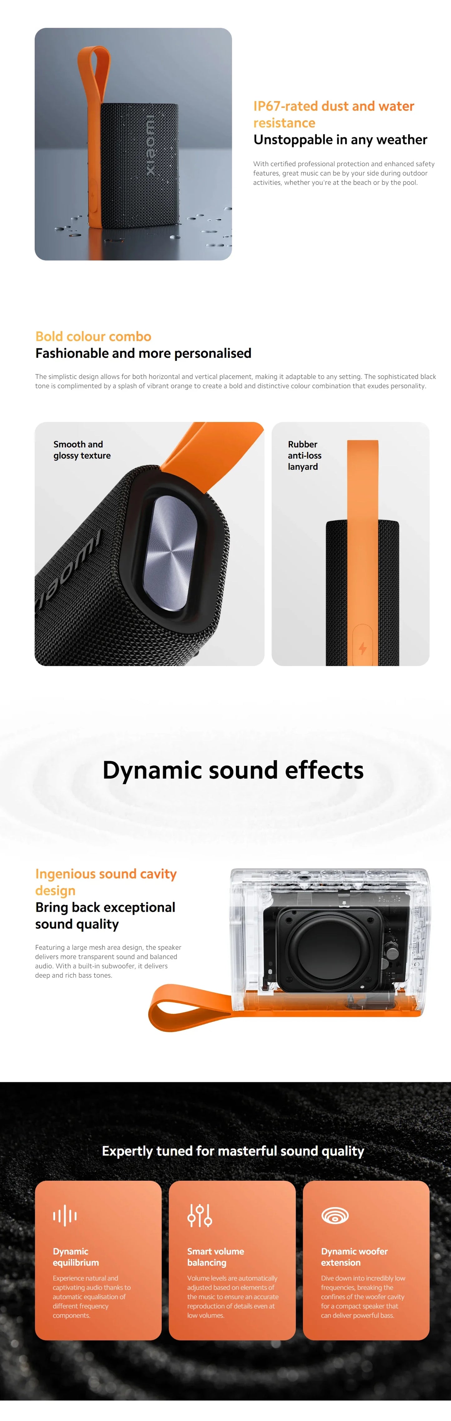 Global version Xiaomi Sound Pocket IP67 Bluetooth 5.4 Portable Speaker TWS Stereo Combo 1000mAh 10-Hour Battery Life Microphone