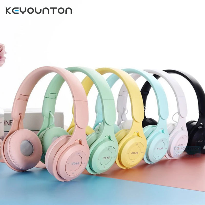 Kids Headphones Wireless Bluetooth Earphones Stereo Foldable Helmets Gaming Headsets Over-ear Headphones for Android ios Music
