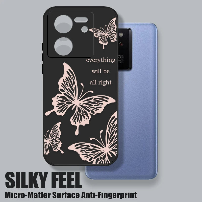 Butterfly Lanyard Case For Xiaomi Redmi Note 13 12 11 10 14 Pro+ 4G 5G 11s 13T 12T 11T Poco F6 X6 X5 Pro Mi 11 Lite 5G NE Cover