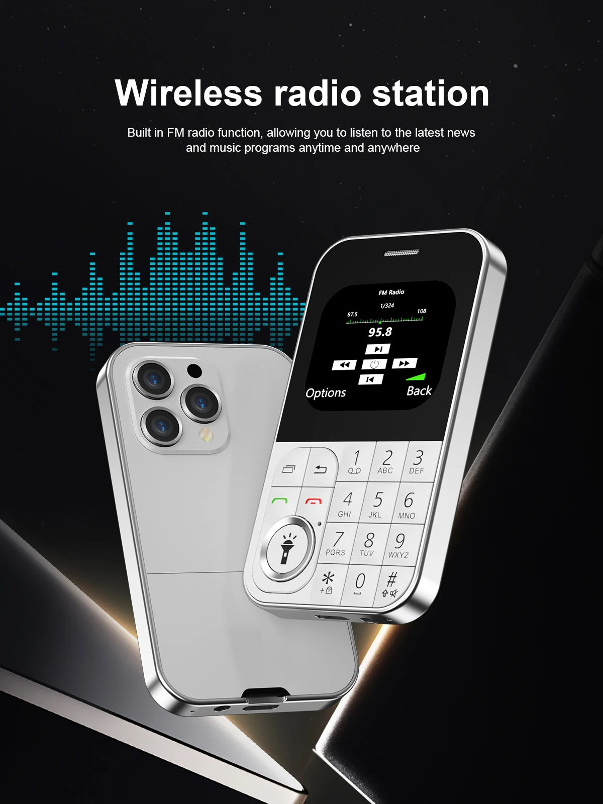 SERVO V9 Small Mobile Phone 2 SIM Cards Magic Voice Speed Dial MP4 Player Rear Camera Flashlight FM Radio 2G GSM Mini Cellphones