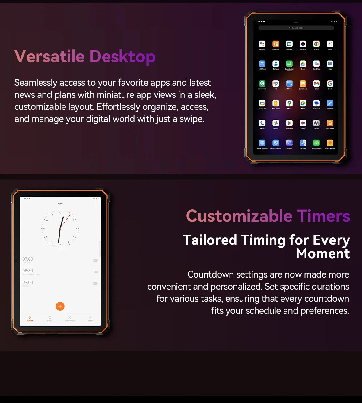 Blackview Active 10 Pro 5G Rugged Tablets 11" FHD+ Display 12GB 256G/512GB Android 14 30000mAh Battery 108MP Camera MTK 7300