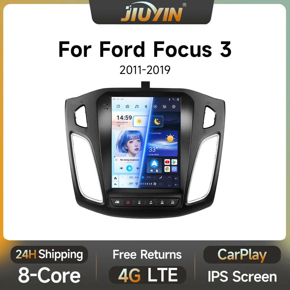 Android 13 Car Radio for Ford Focus Mk3 2011-2017 Multimedia Player 2Din Navigation Carplay Head Unit Stereo 9.7" Speakers Audio