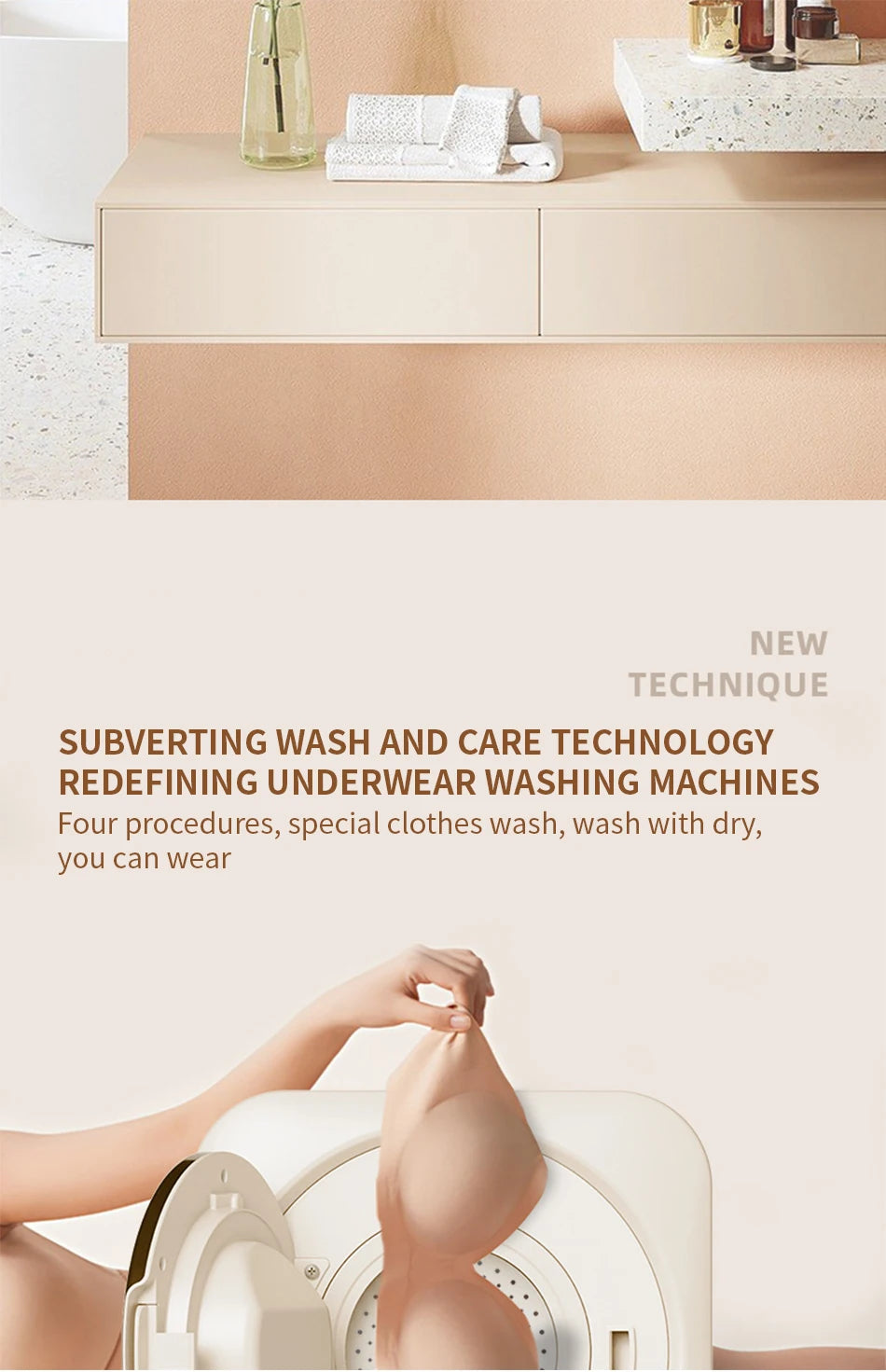 Fully automatic drum type underwear washing machine mini washing and drying integrated small underwear and sock washing machine