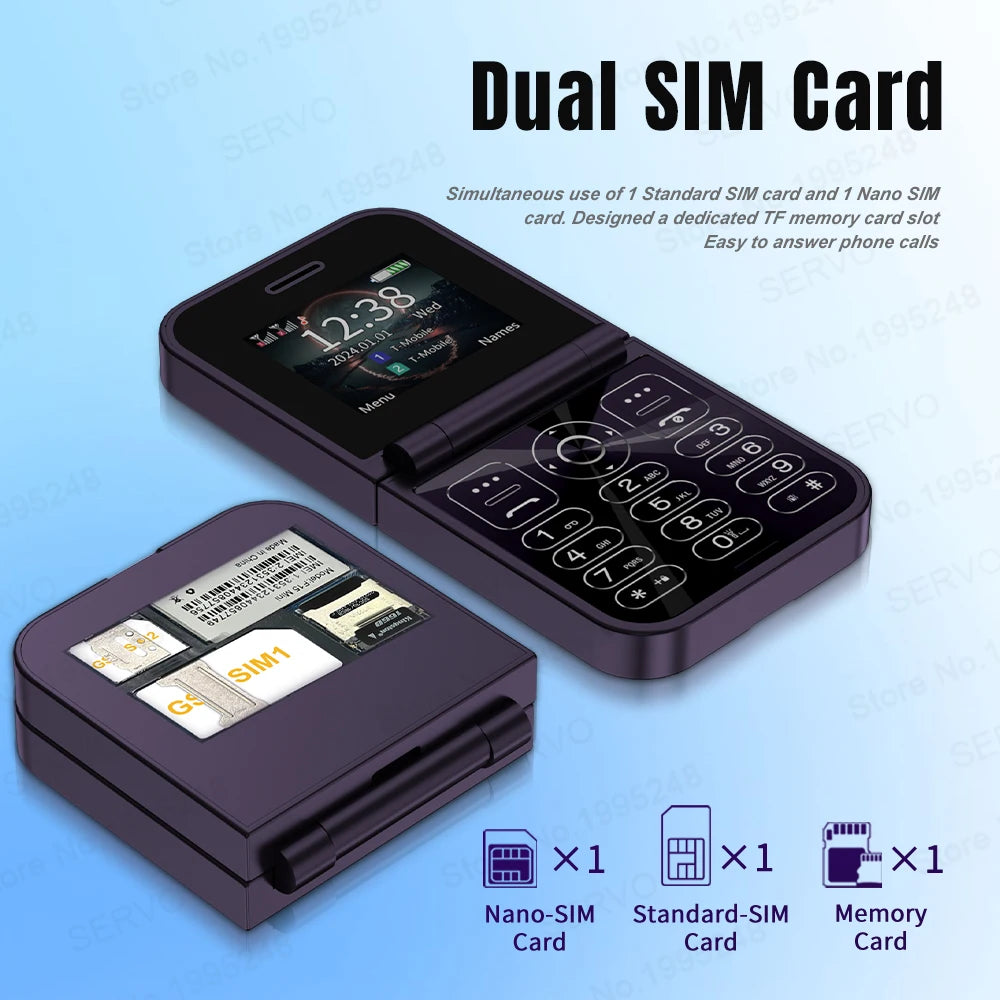 SERVO F15 Mini GSM Flip Mobile Phone 2 SIM Blacklist Magic Voice Auto Call Record Speed Dial MP4 Torch Cute Tiny Fold Cellphones