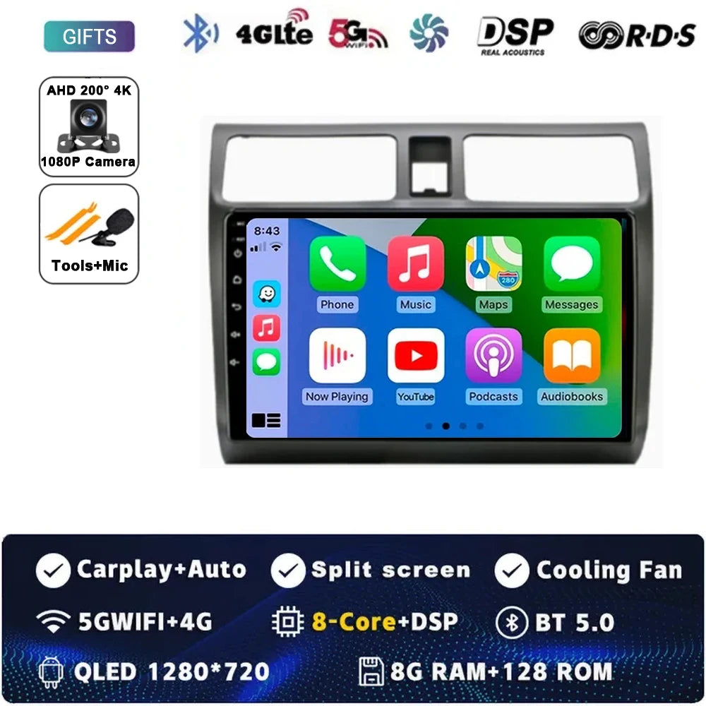 Android 15 Car Radio For Suzuki Swift 2003 - 2006 2007 2008 2009 2010 Multimedia Player Stereo Carplay AUTO Head Unit WIFI 4G BT